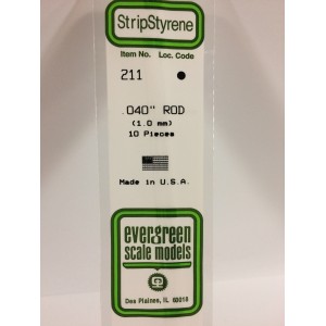 Rond 1.00x350mm Ref : 211 - Evergreen Evergreen S1370211 - 1