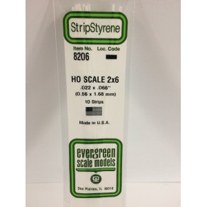 Baguette HO 0.6x1.7x350mm Ref : 8206 - Evergreen Evergreen S1378206 - 1