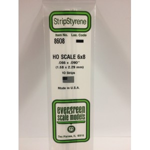 Baguette HO 1.7x2.3x350mm Ref : 8608 - Evergreen Evergreen S1378608 - 1