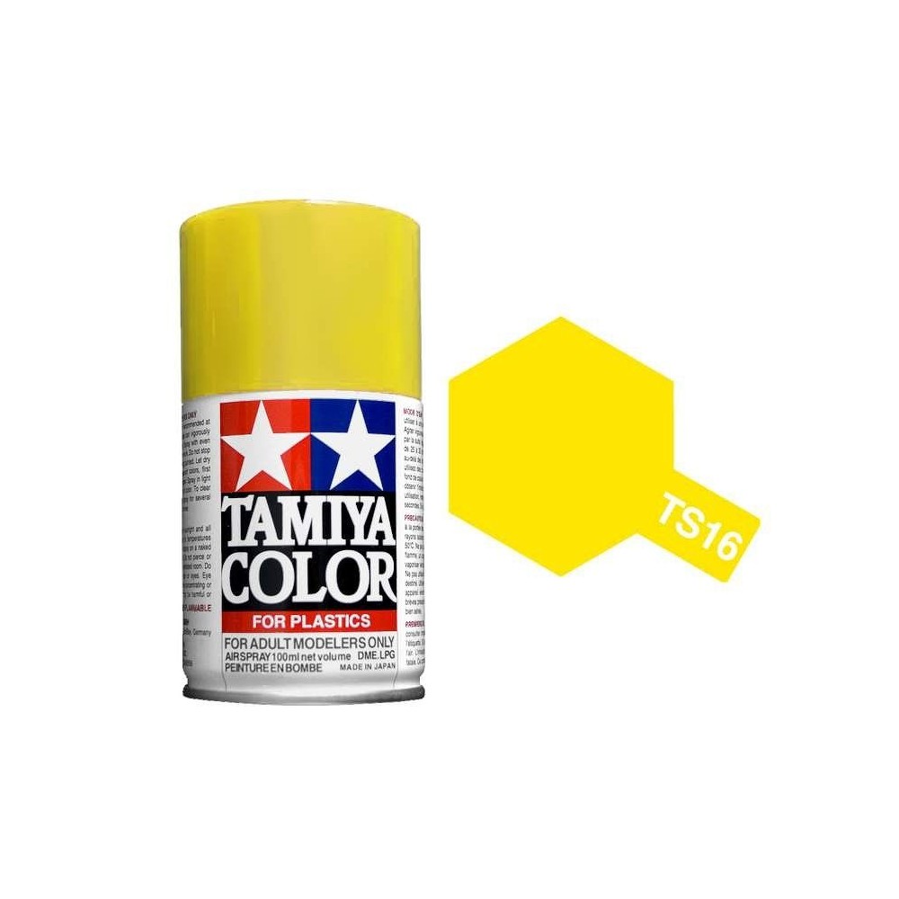 Peinture bombe Jaune brillant TS16 Tamiya 85016