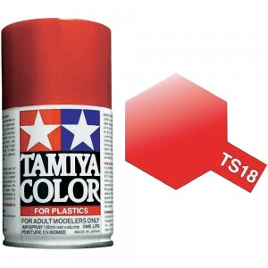 Peinture bombe Rouge Métal brillant TS18 Tamiya Tamiya 85018 - 1