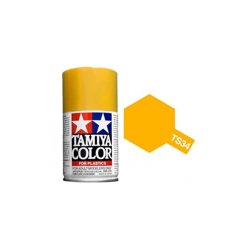 Peinture bombe Jaune Camel brillant TS34 Tamiya 85034