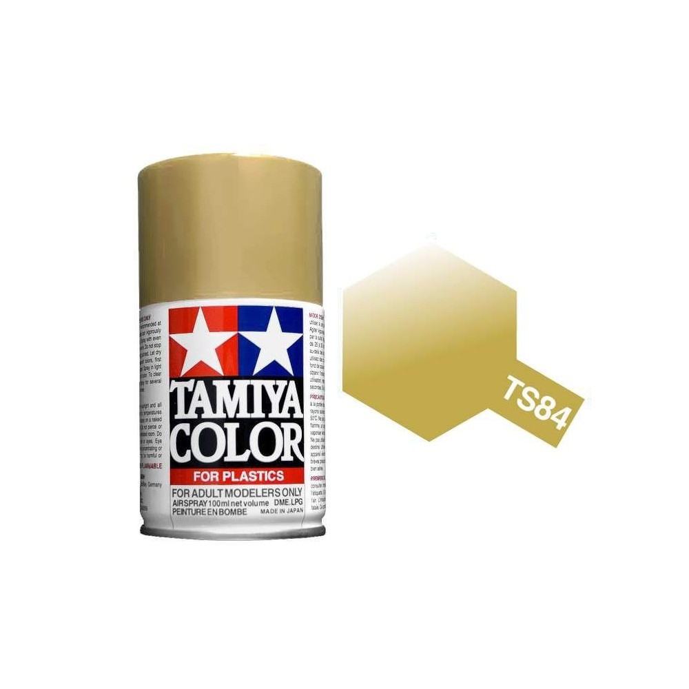 Peinture bombe Doré Métal brillant TS84 Tamiya 85084